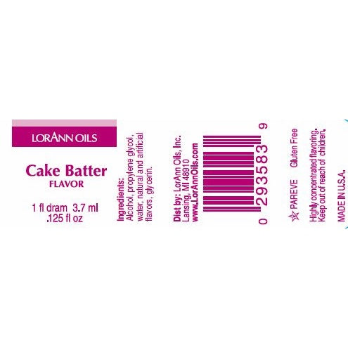 LorAnn Oils' Cake Batter Flavor, 1 Dram (Super Strength)
