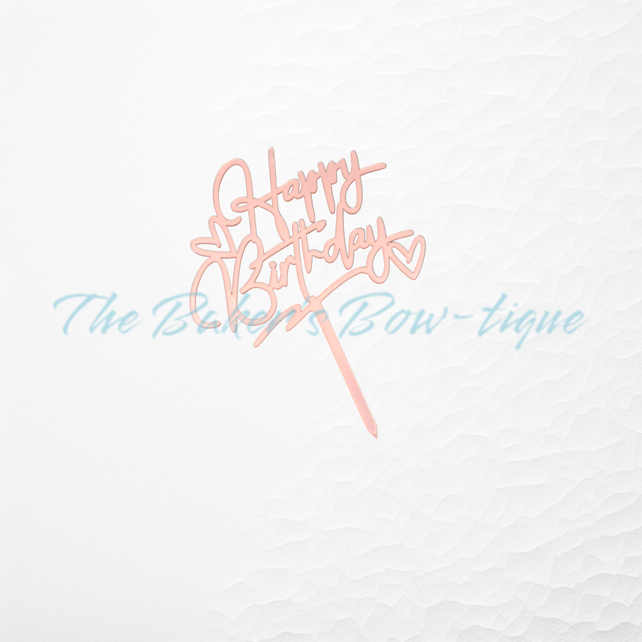 Acrylic "Happy Birthday" Cake Topper-ROSE GOLD - The Baker's Bow-tique
