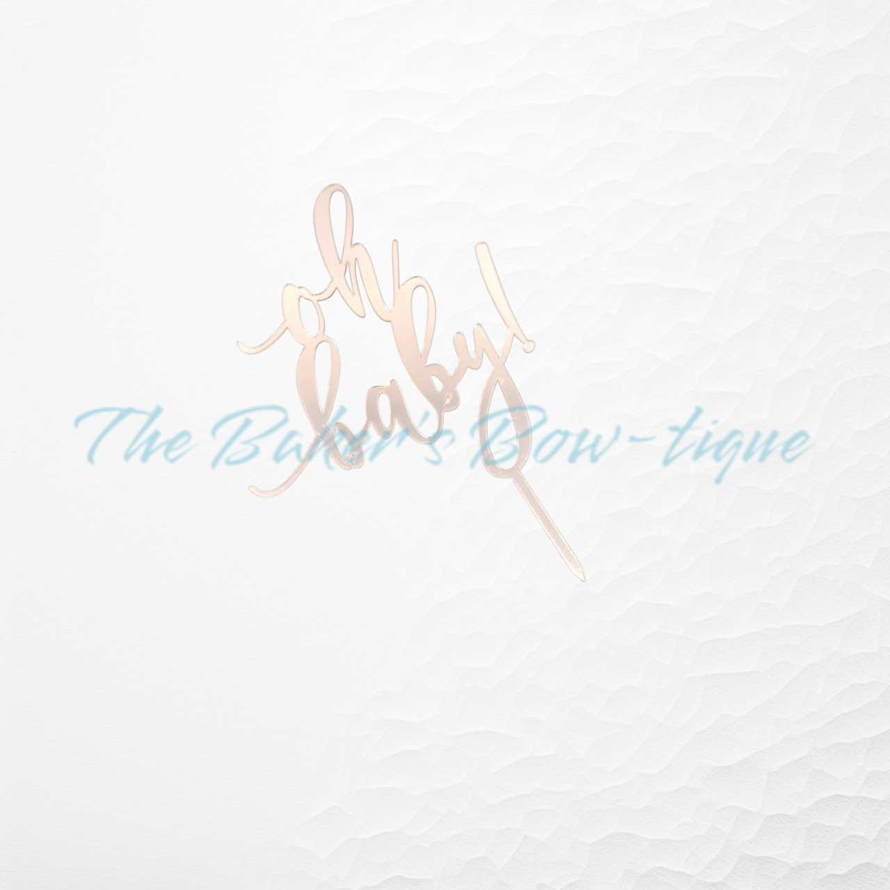 Acrylic "Oh Baby!" Cake Topper-SILVER - The Baker's Bow-tique