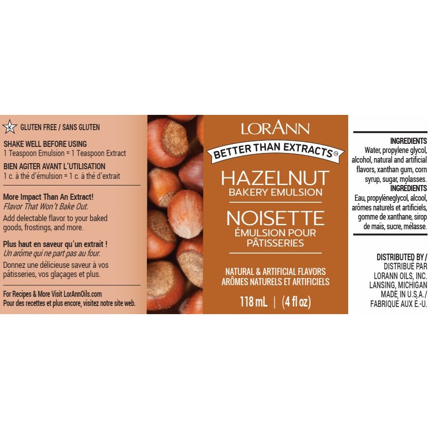 LorAnn's Oils' Hazelnut Emulsion, 4 oz.