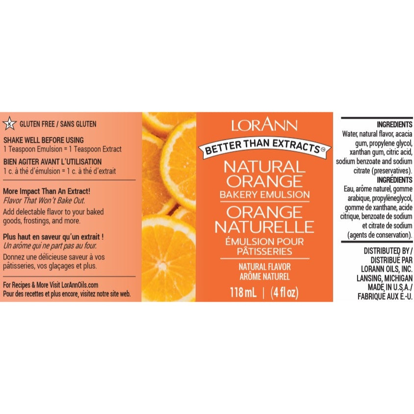 LorAnn Oils' Natural Orange Bakery Emulsion, 4 oz.