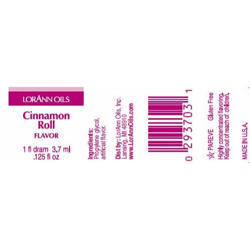 LorAnn Oils' Cinnamon Roll Flavor, 1 Dram (Super Strength)
