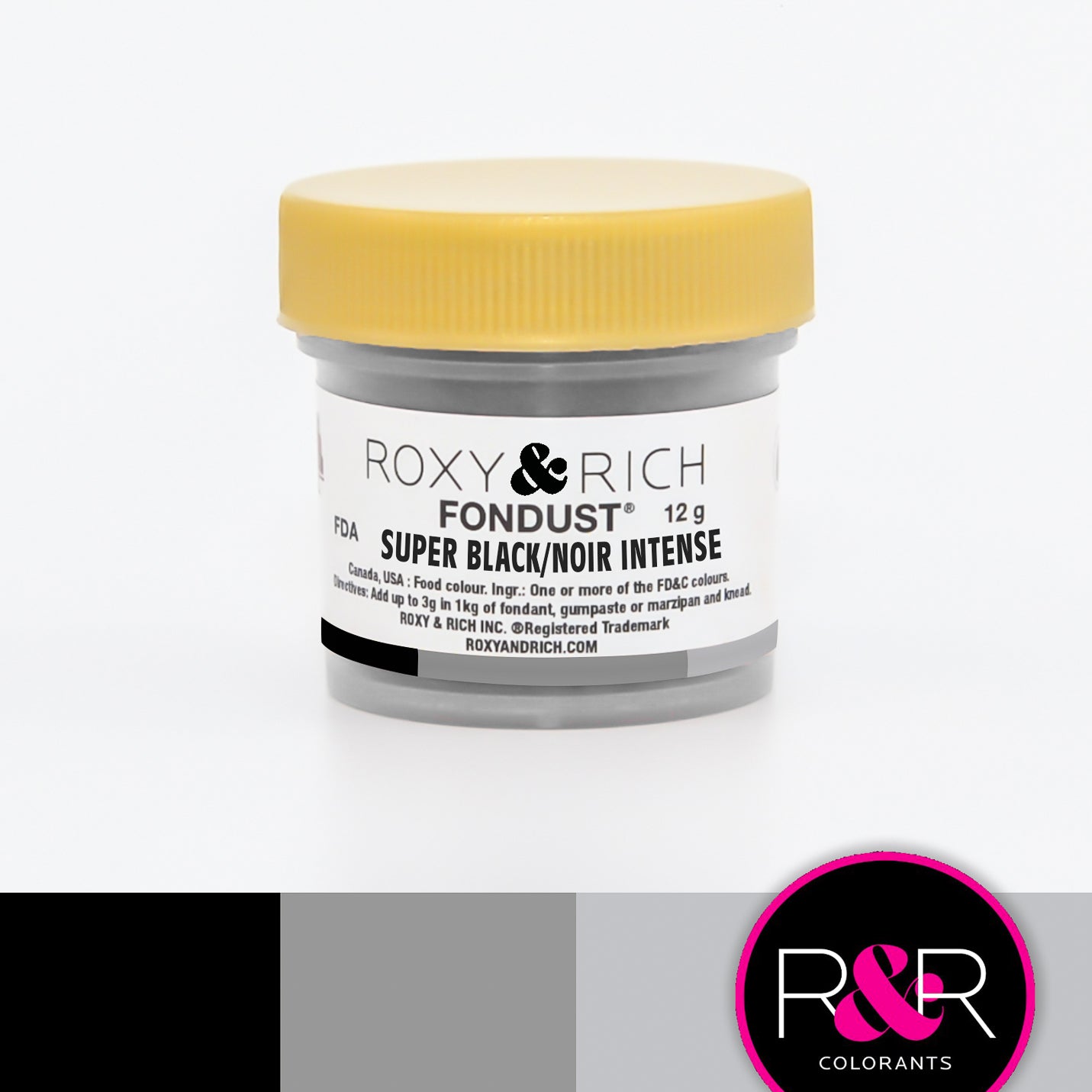 Roxy & Rich FONDUST Food Coloring - SUPER BLACK, 12g