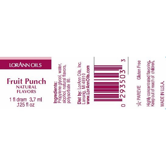 LorAnn Oils' Fruit Punch Flavor, 1 Dram (Super Strength)