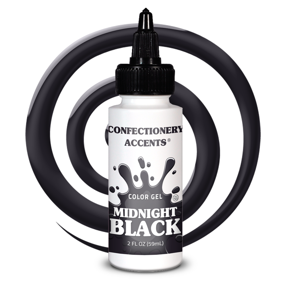 Confectionery Accents Color Gel - MIDNIGHT BLACK, 2 oz.