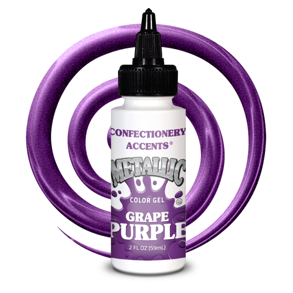 Confectionery Accents Metallic Color Gel - GRAPE PURPLE, 2 oz.
