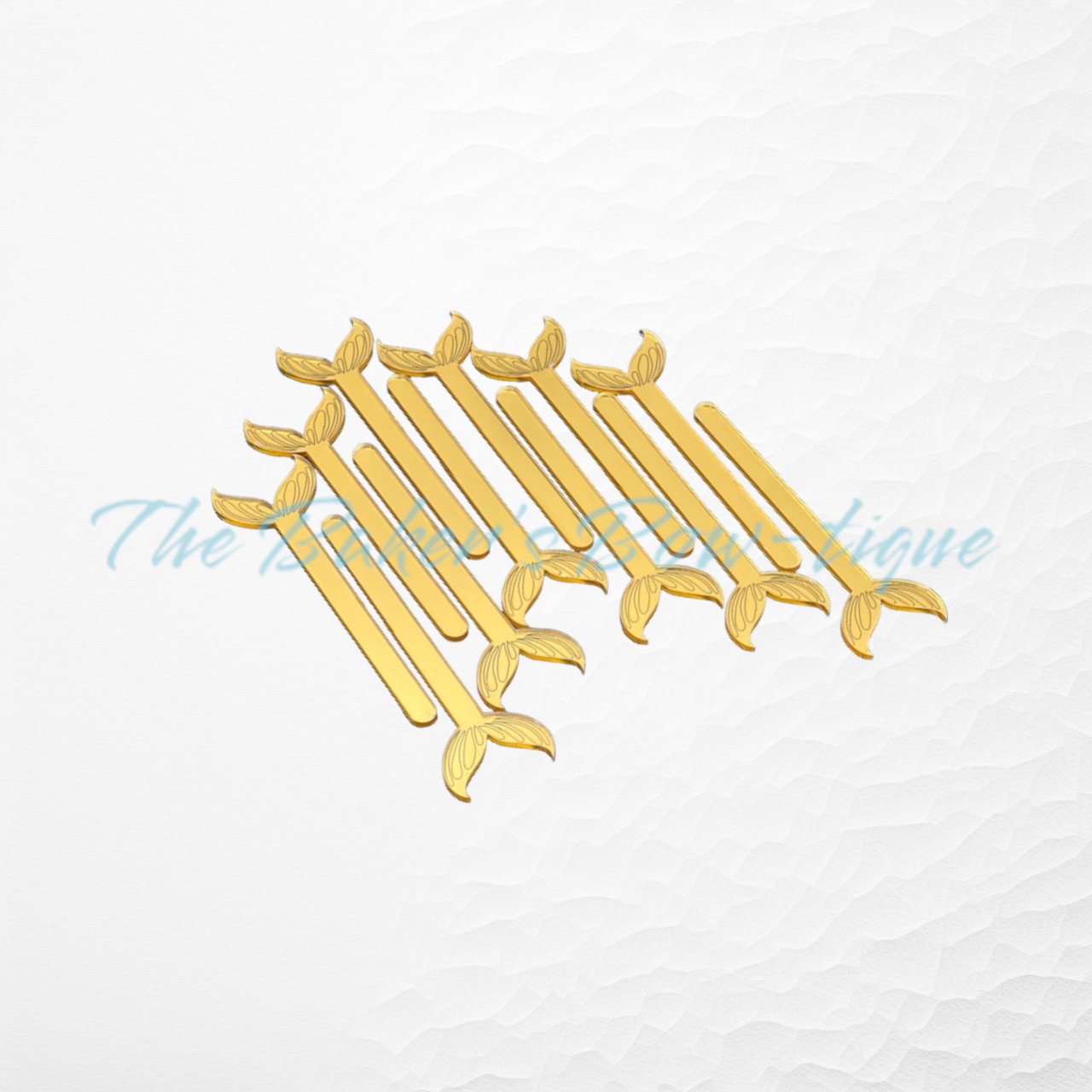 Mermaid Tail Acrylic Popsicle Sticks-Gold - The Baker's Bow-tique