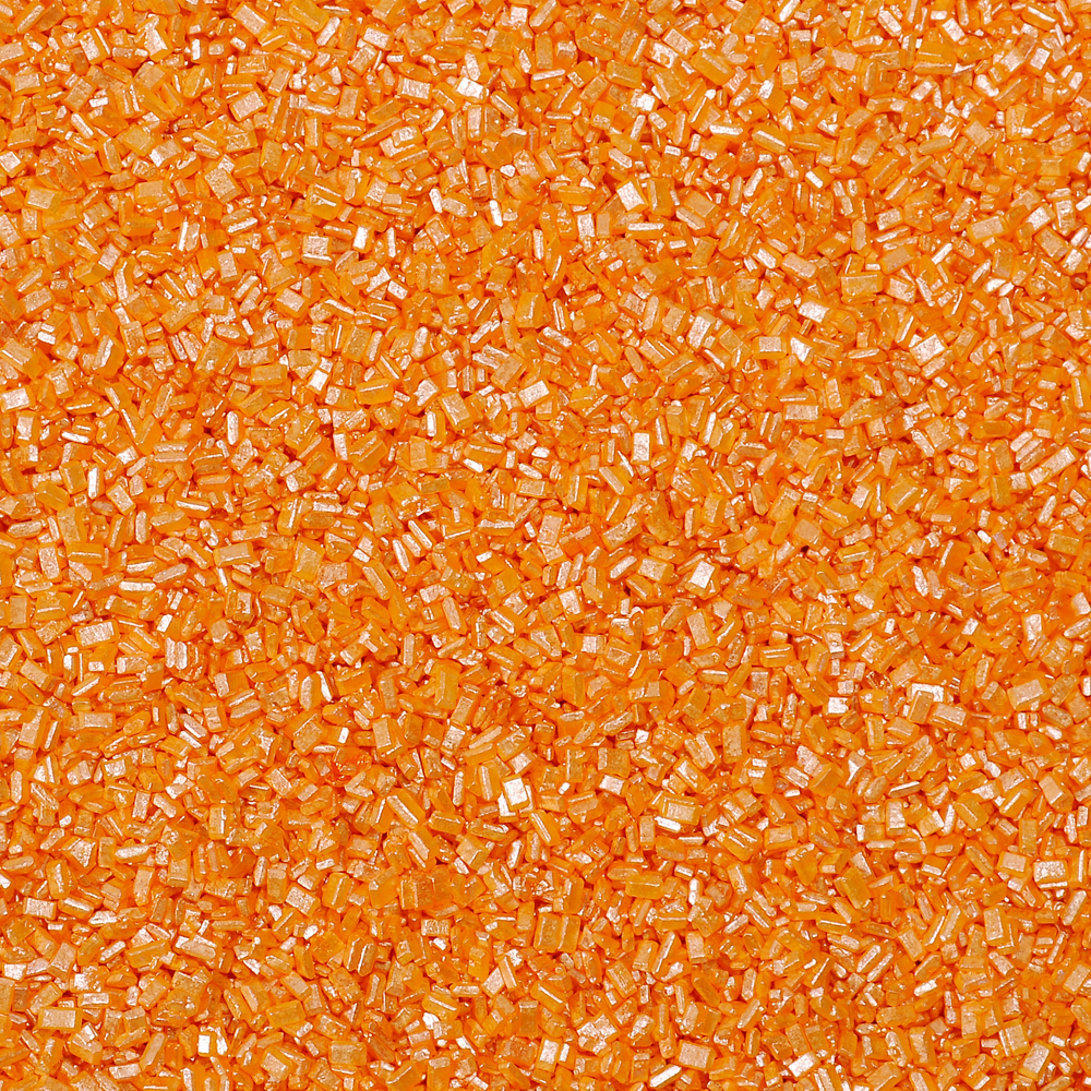 Pearlized Natural Sanding Sugar - ORANGE, 5 oz.