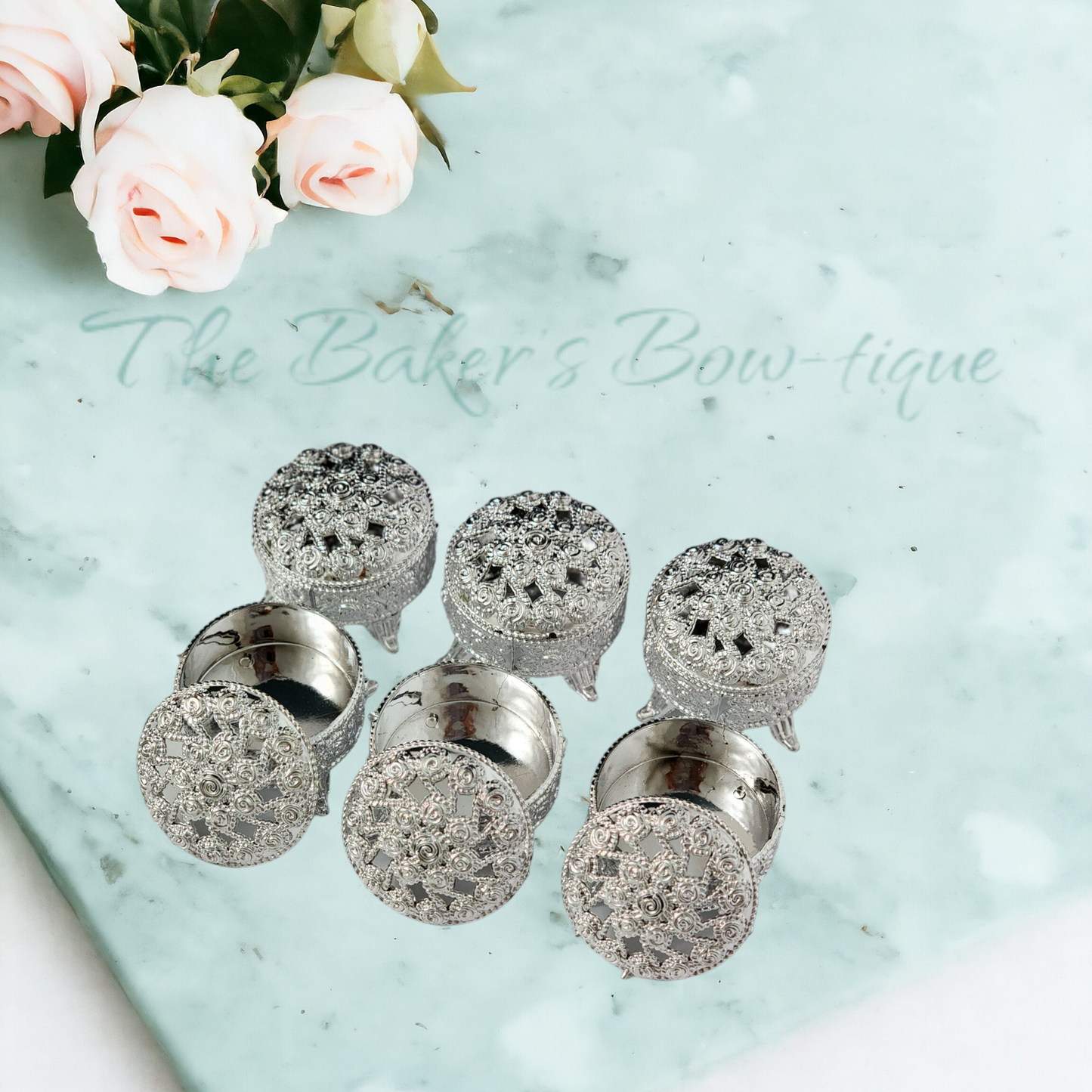 Pedestals-Silver - The Baker's Bow-tique