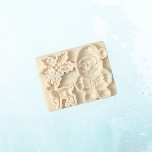 Santa, Reindeer, and Holly