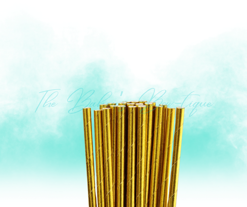 METALLIC GOLD Paper Straws