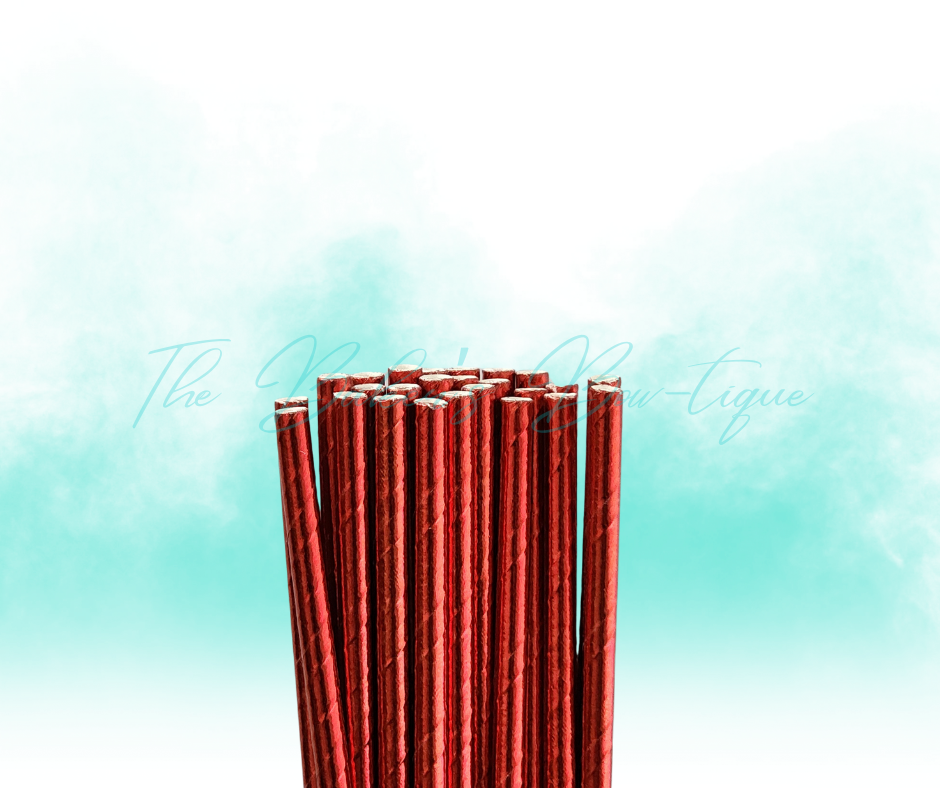 METALLIC RED Paper Straws