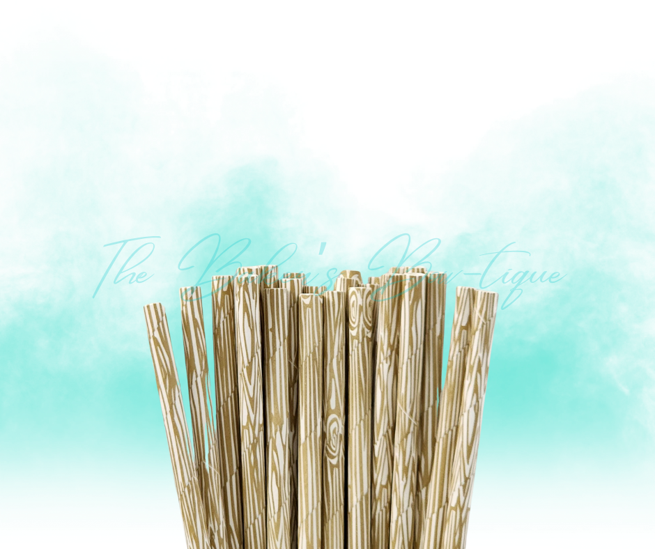 WOOD GRAIN Paper Straws
