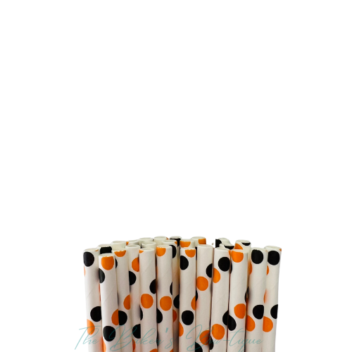 HALLOWEEN THEME-POLKA DOTS Paper Straws