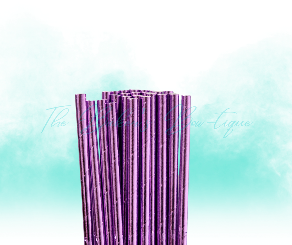METALLIC PINK Paper Straws