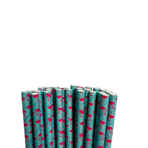 FLAMINGO BLUE Paper Straws