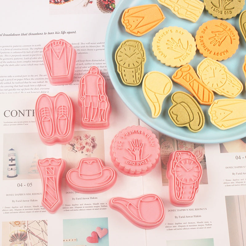 Fondant Embossers with Cutters Set - Happy Father's Day