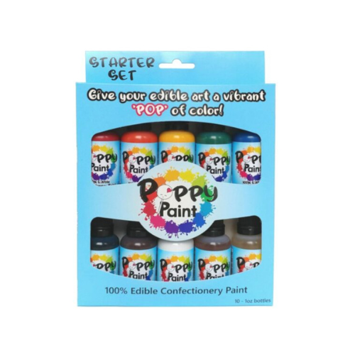 Poppy Paint Edible Paint Set - 10pc STARTER SET, 30 mL each