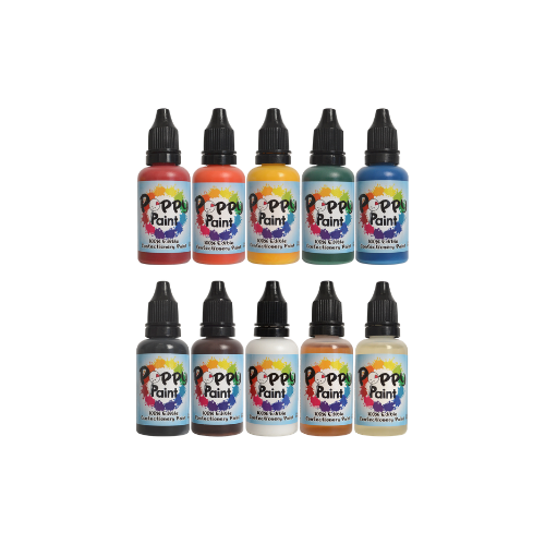 Poppy Paint Edible Paint Set - 10pc STARTER SET, 30 mL each