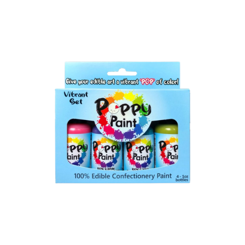 Poppy Paint Edible Paint Set - 4pc VIBRANT SET, 30 mL each
