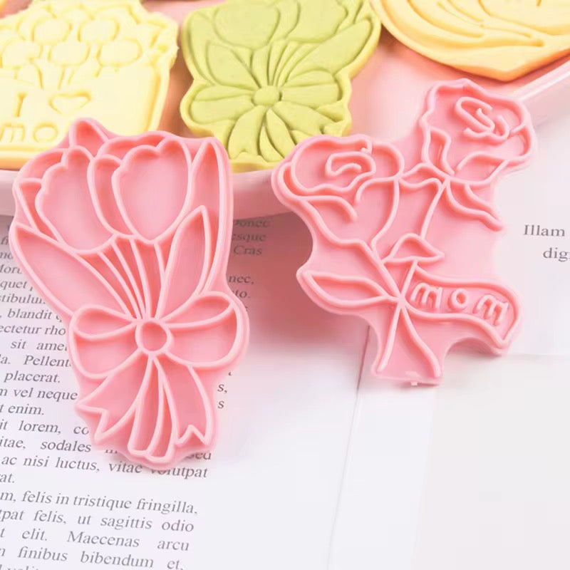 Fondant Embossers with Cutters Set - Happy Mother's Day