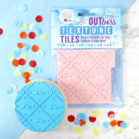 Sweet Stamp OUTboss Texture Tiles - Mustache, Mini Size