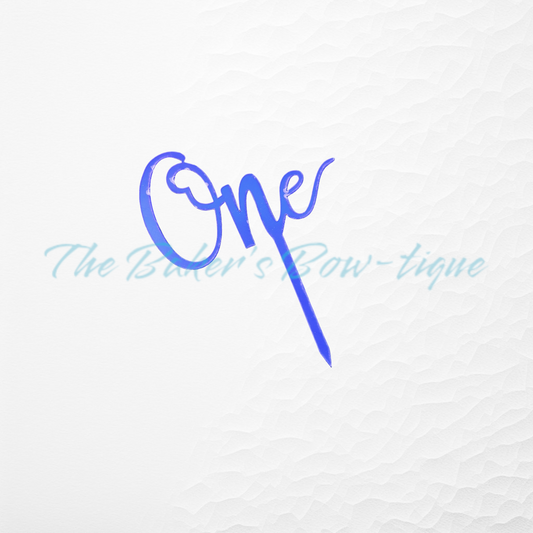 Acrylic "One" Cake Topper-BLUE - The Baker's Bow-tique