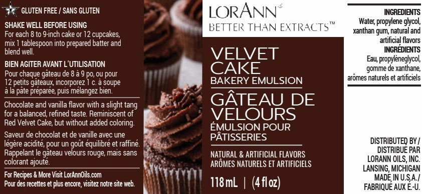 LorAnn's Oils' Velvet Cake Bakery Emulsion, 4 oz.