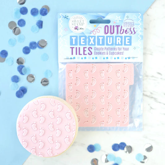 Sweet Stamp OUTboss Texture Tiles - WALKING BABY FEET, Regular Size