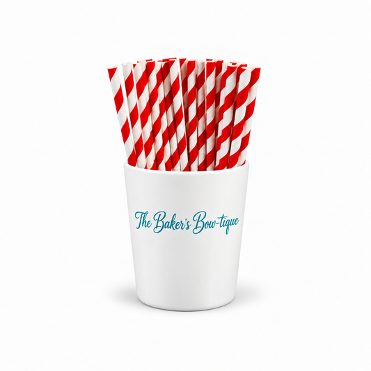 RED and WHITE STRIPE Paper Straws