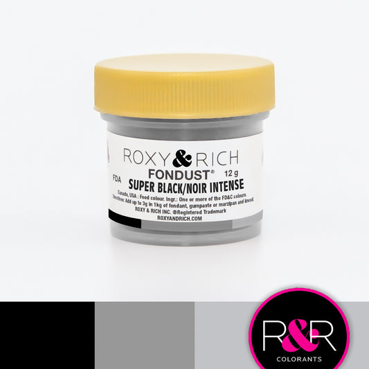 Roxy & Rich FONDUST Food Coloring - SUPER BLACK, 12g