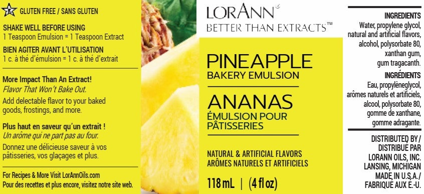 LorAnn Oils' Pineapple Bakery Emulsion, 4 oz.