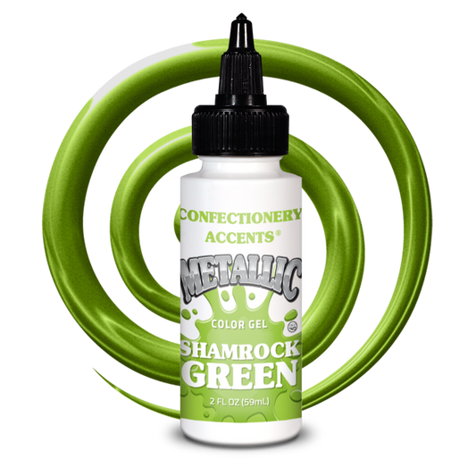 Confectionery Accents Metallic Color Gel - SHAMROCK GREEN, 2 oz.