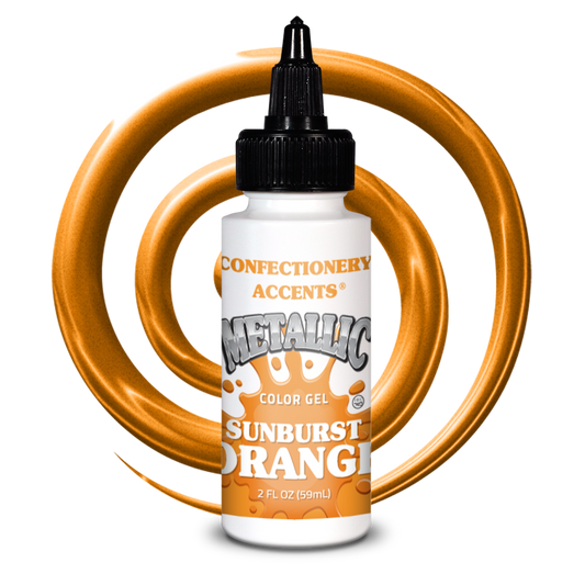 Confectionery Accents Metallic Color Gel - SUNBURST ORANGE, 2 oz.