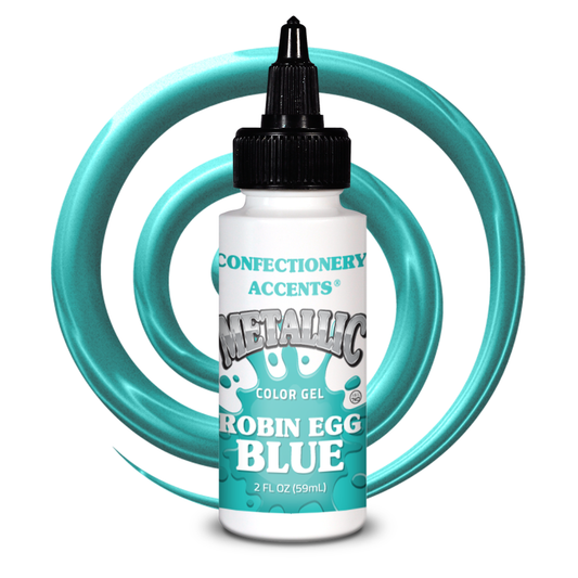 Confectionery Accents Metallic Color Gel - ROBIN EGG BLUE, 2 oz.