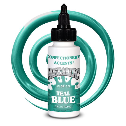 Confectionery Accents Metallic Color Gel - TEAL BLUE, 2 oz.