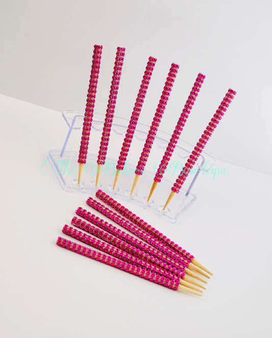 Glam Sticks-Fuchsia - The Baker's Bow-tique