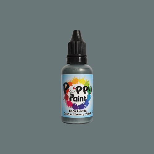 Poppy Paint Edible Paint, PEARLESCENT - GUNMETAL, 30 mL (1 fl. oz.)