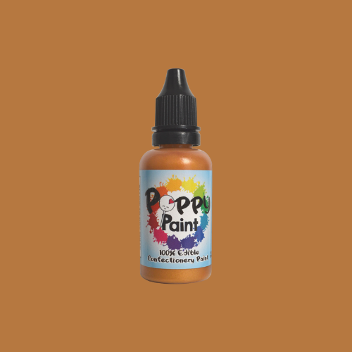 Poppy Paint Edible Paint, PEARLESCENT - HONEY GOLD, 30 mL (1 fl. oz.)