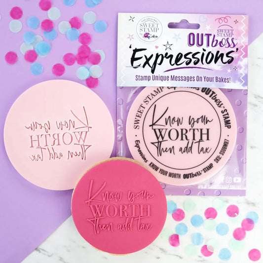 Sweet Stamp OUTboss Expressions - KNOW YOUR WORTH, Mini Size