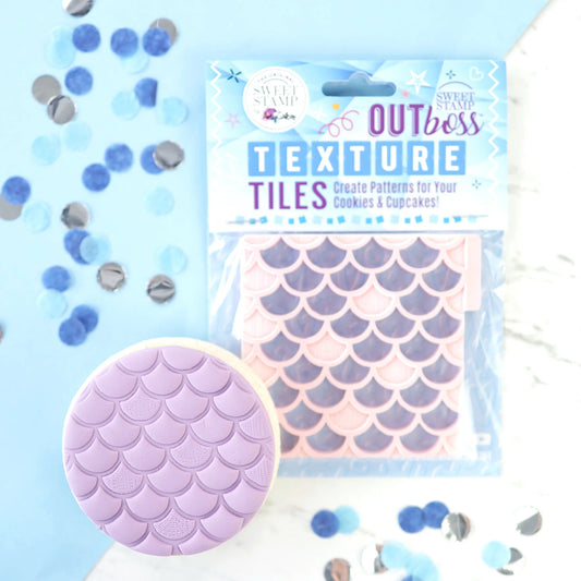 Sweet Stamp OUTboss Texture Tiles - MERMAID TAIL, Regular Size