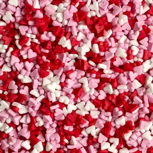 Mini Red, Pink, and White Heart Sprinkles