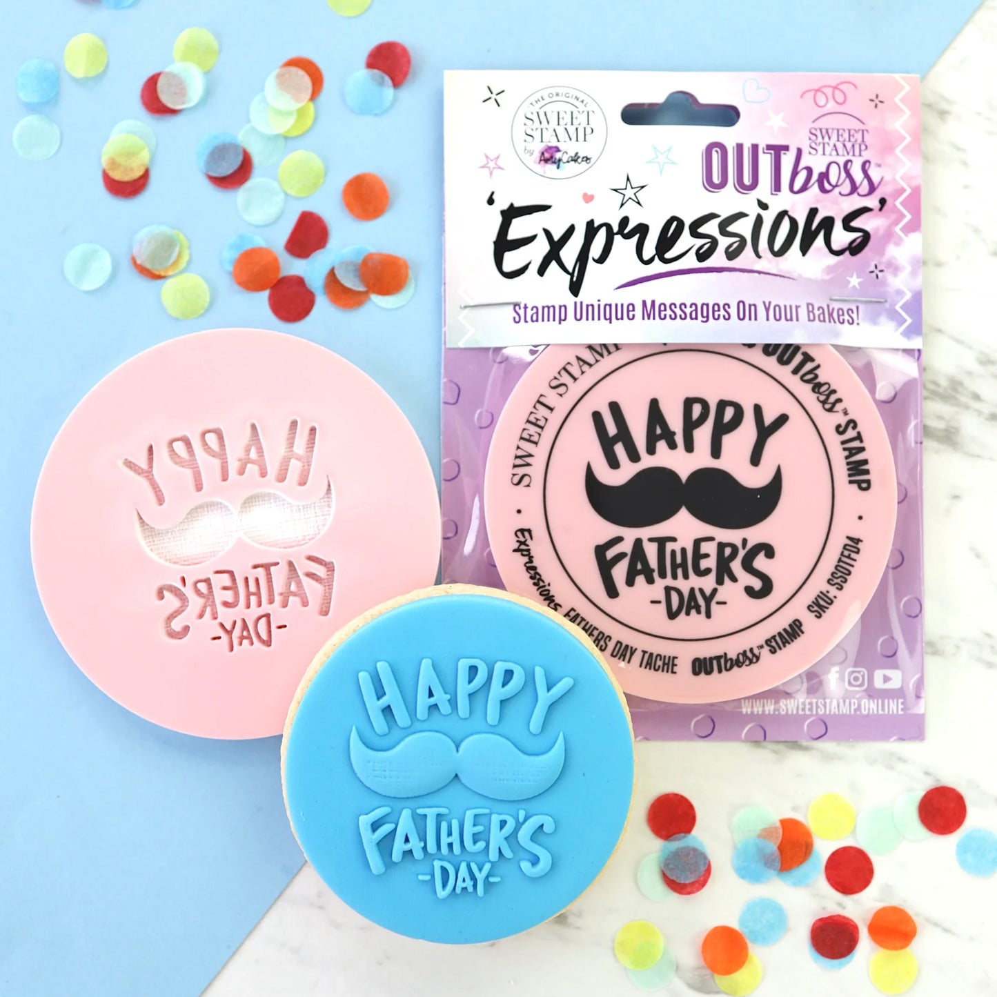 Sweet Stamp OUTboss Expressions - MUSTACHE HAPPY FATHER'S DAY, Mini Size