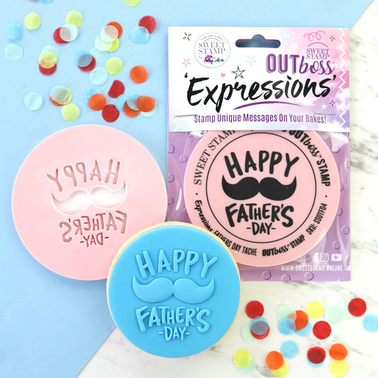 Sweet Stamp OUTboss Expressions - MUSTACHE HAPPY FATHER'S DAY, Mini Size