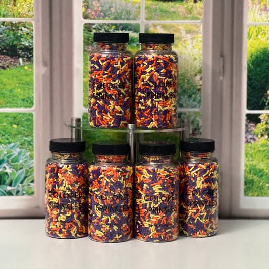Jimmies - PURPLE, YELLOW, and ORANGE, 4.3 oz
