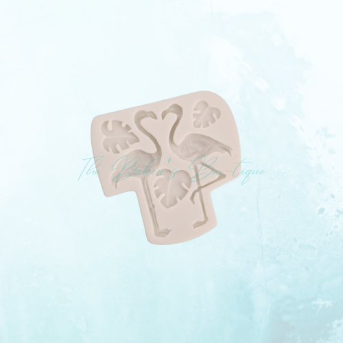 Flamingo and Tropical Leaf