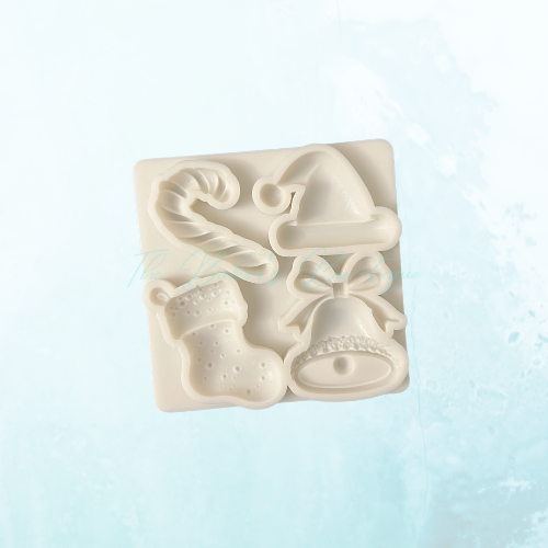 Santa Hat, Stocking, Bell, and Candy Cane Quad