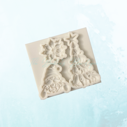 Christmas Tree, Santa, and Poinsettia