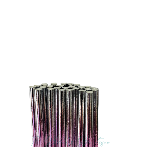 METALLIC SILVER Paper Straws