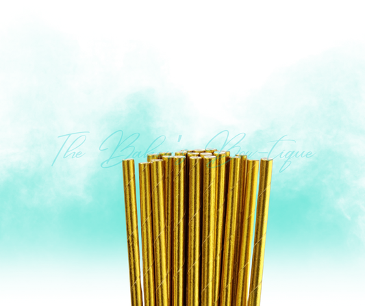 METALLIC GOLD Paper Straws